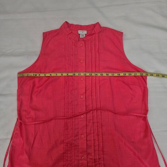 Jaclyn Smith Women's Pink Pintuck Button Front Sleeveless Blouse Size XL - Picture 10 of 11